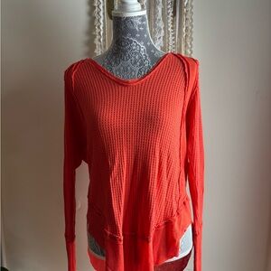 We The Free Vibrant Orange Long Sleeve Top